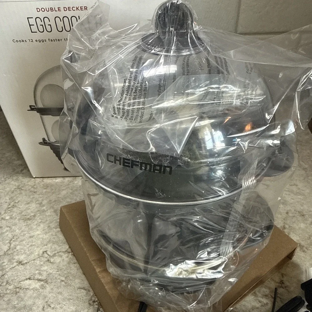 Chefman Electric Double Decker 12 Egg Cooker Poached Boiled Scrambled Omelet